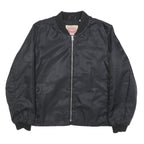 LEVI'S Mens Black Bomber Jacket M Polyamide Plain Zip Closure Casual Fashion