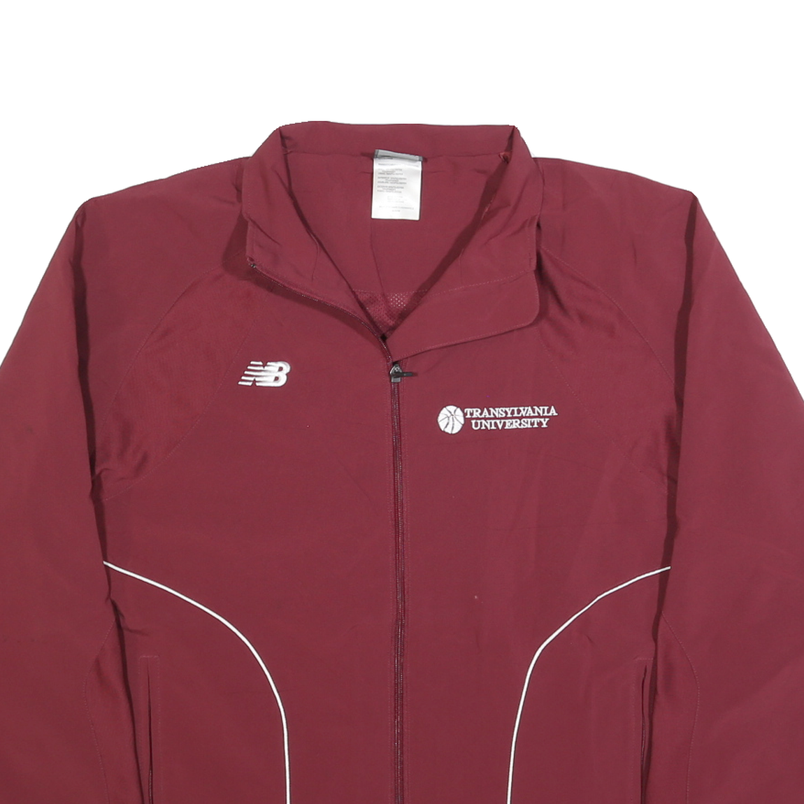 NEW BALANCE Mens Maroon Track Jacket M Polyester Zip Front University Logo