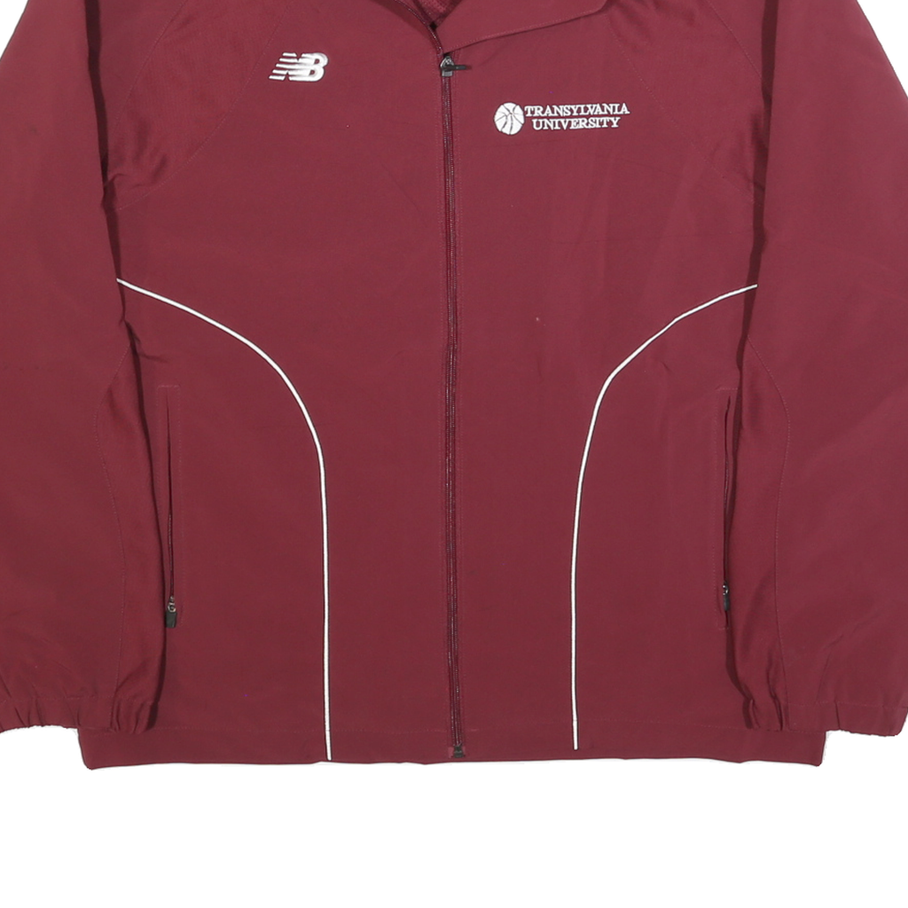 NEW BALANCE Mens Maroon Track Jacket M Polyester Zip Front University Logo