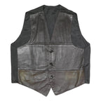 Mens Black Polyester Blend Button Jacket L Plain Button Closure Stylish