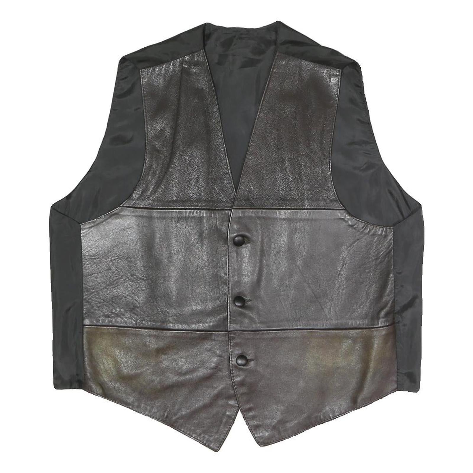 Mens Black Polyester Blend Button Jacket L Plain Button Closure Stylish