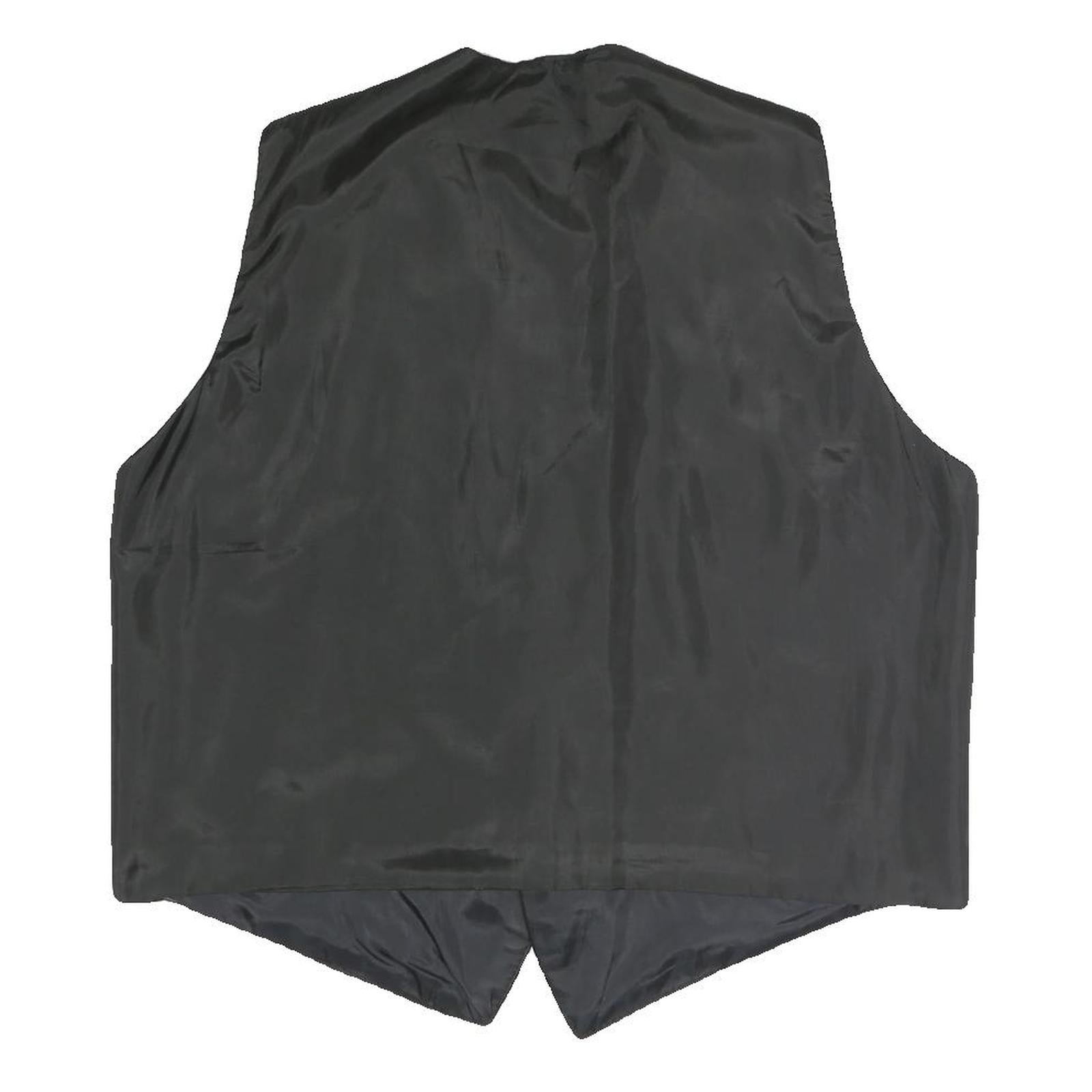 Mens Black Polyester Blend Button Jacket L Plain Button Closure Stylish