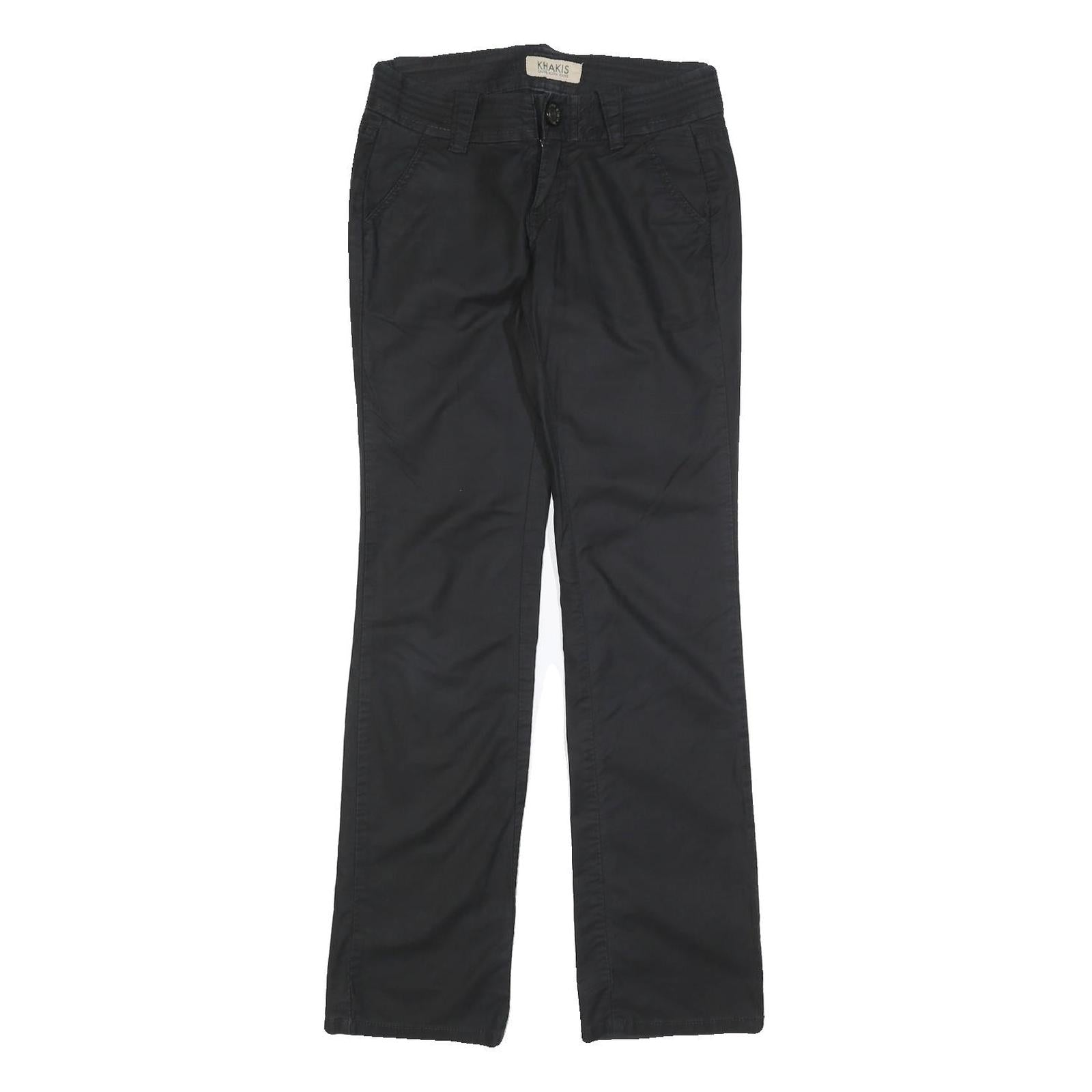 CALVIN KLEIN JEANS Womens Black Slim Straight Trousers W28 L30 Essential Cotton