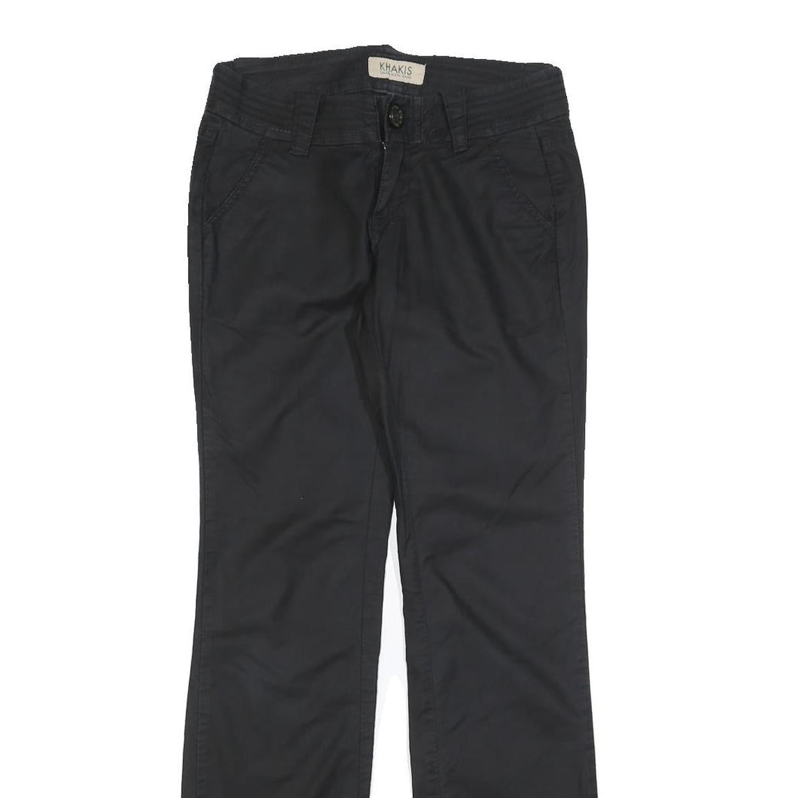 CALVIN KLEIN JEANS Womens Black Slim Straight Trousers W28 L30 Essential Cotton