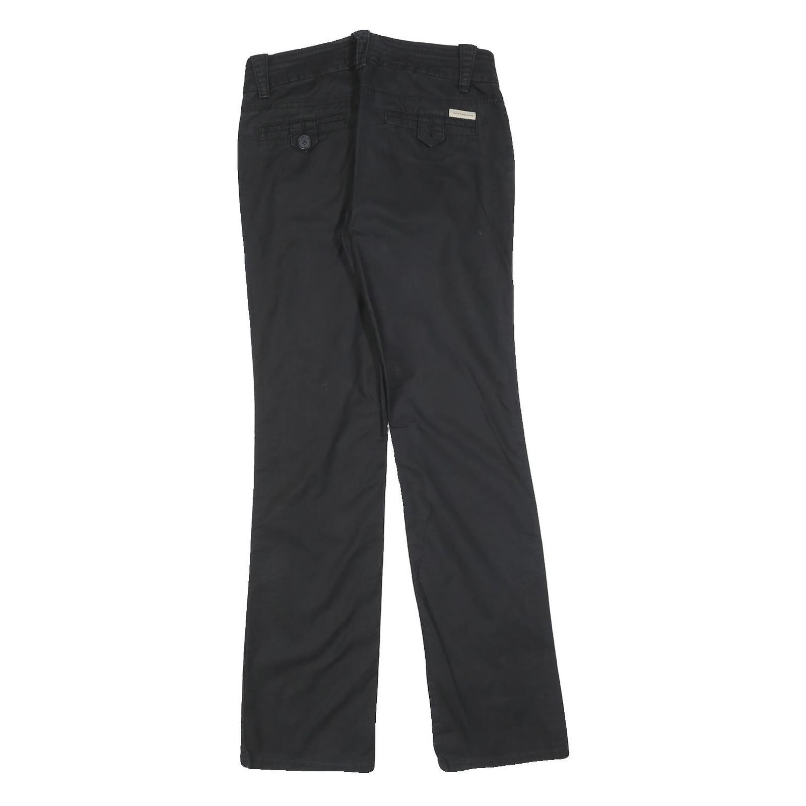 CALVIN KLEIN JEANS Womens Black Slim Straight Trousers W28 L30 Essential Cotton