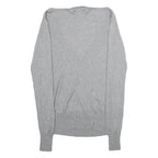PATRIZIA PEPE Womens Grey Plain V-Neck Basic Knit S Slim Jumper Lightweight