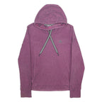 ADIDAS Womens Purple Pullover Hoodie S Striped Drawstring Casual Sportswear