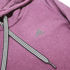 ADIDAS Womens Purple Pullover Hoodie S Striped Drawstring Casual Sportswear