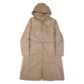 Belted Womens Coat Brown Leather Faux Leather Hooded XL