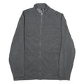 CALVIN KLEIN Mens Grey Cotton Zip Jacket XL Knit Classic Casual Comfortable