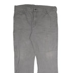 DICKIES Mens Cotton Grey Regular Straight Trousers W40 L30 Workwear Utility Zip