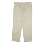 DICKIES Mens Cotton Blend Beige Regular Fit Straight Leg Trousers W38 L32
