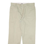 DICKIES Mens Cotton Blend Beige Regular Fit Straight Leg Trousers W38 L32