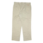 DICKIES Mens Cotton Blend Beige Regular Fit Straight Leg Trousers W38 L32