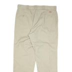 DICKIES Mens Cotton Blend Beige Regular Fit Straight Leg Trousers W38 L32
