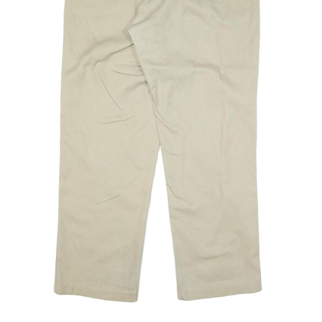 DICKIES Mens Cotton Blend Beige Regular Fit Straight Leg Trousers W38 L32