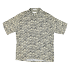 PIERRE CARDIN Mens Grey & Beige Printed Cotton Blend Shirt L Casual Summer