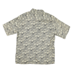 PIERRE CARDIN Mens Grey & Beige Printed Cotton Blend Shirt L Casual Summer