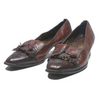 BALLY Womens Leather Brown Heeled Shoes UK 5.5 Tassel Vintage Classic