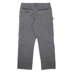 WRANGLER Mens Cotton Grey Relaxed Cargo Trousers W36 L30 Workwear Utility