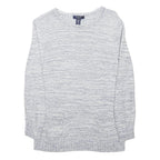 CHAPS RALPH LAUREN Womens Blue Pullover Cotton Blend Plain Knit Jumper S Crew