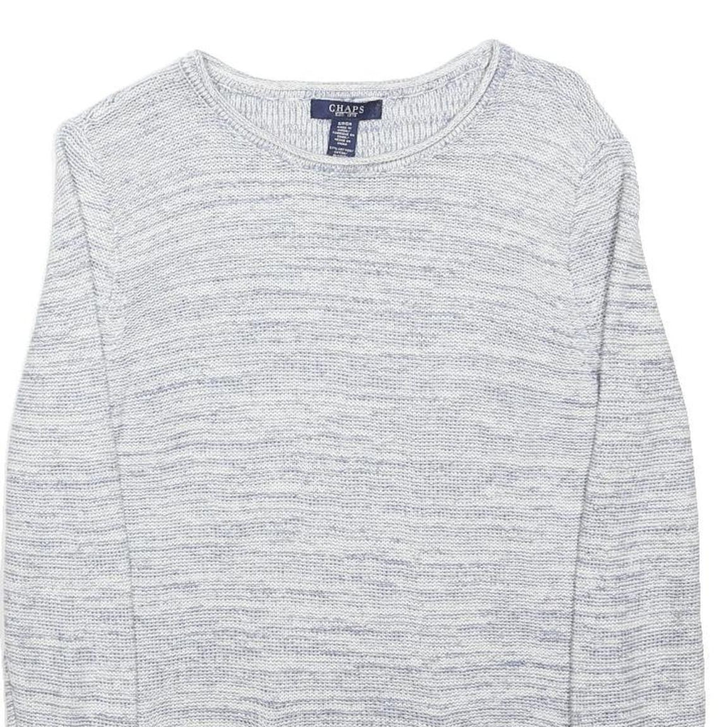 CHAPS RALPH LAUREN Womens Blue Pullover Cotton Blend Plain Knit Jumper S Crew