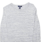 CHAPS RALPH LAUREN Womens Blue Pullover Cotton Blend Plain Knit Jumper S Crew
