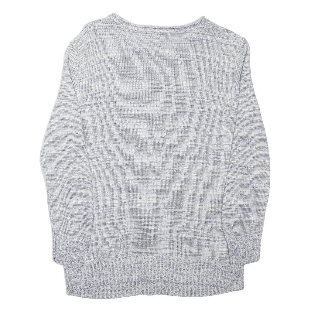 CHAPS RALPH LAUREN Womens Blue Pullover Cotton Blend Plain Knit Jumper S Crew