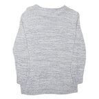 CHAPS RALPH LAUREN Womens Blue Pullover Cotton Blend Plain Knit Jumper S Crew