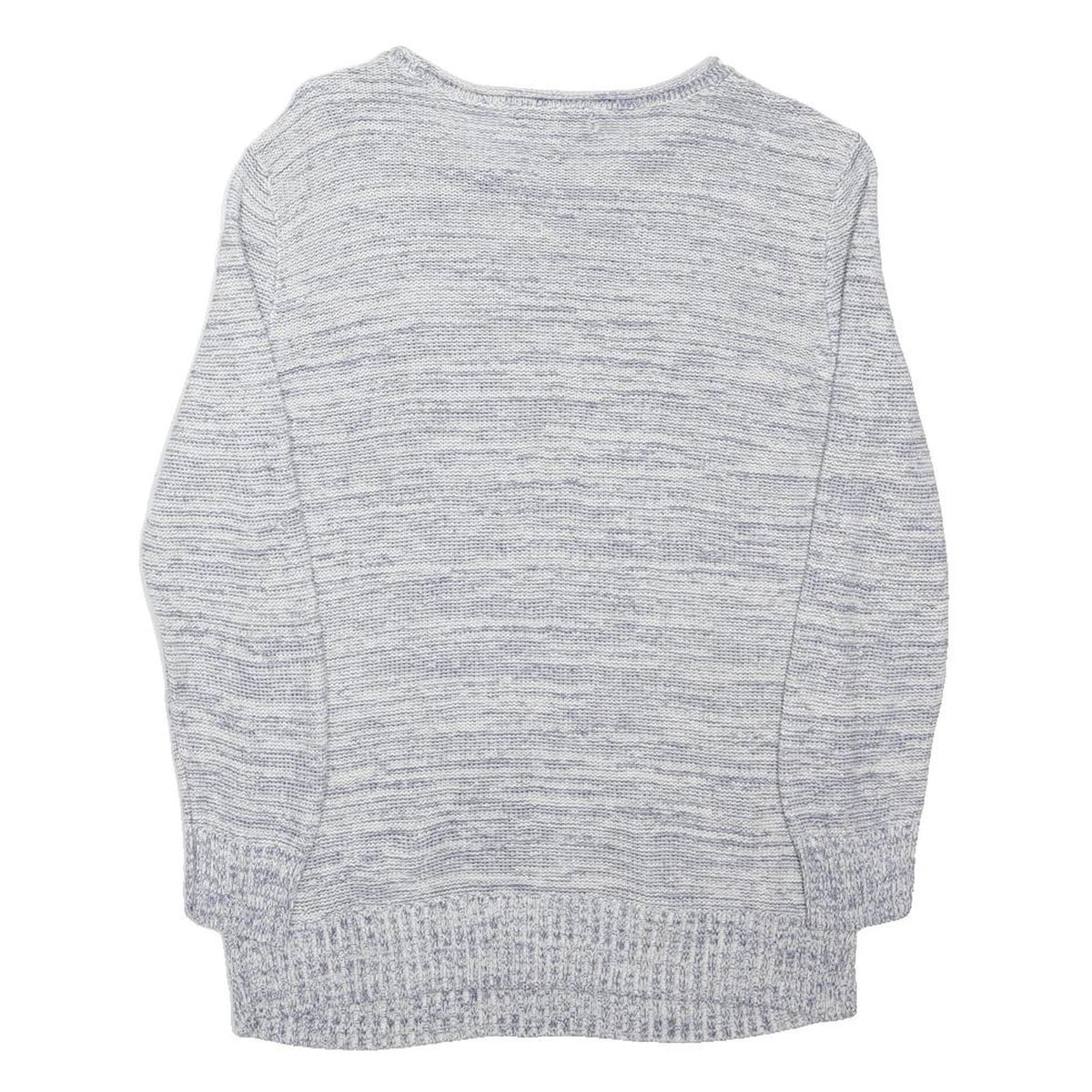 CHAPS RALPH LAUREN Womens Blue Pullover Cotton Blend Plain Knit Jumper S Crew