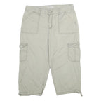 ST JOHN'S BAY Womens Beige Cotton Blend Cargo Shorts UK 14 W34 Casual Relaxed