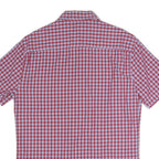 MARKS&SPENCERS Mens Red & Blue Check Shirt S Button Down Collar Short Sleeve