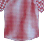MARKS&SPENCERS Mens Red & Blue Check Shirt S Button Down Collar Short Sleeve