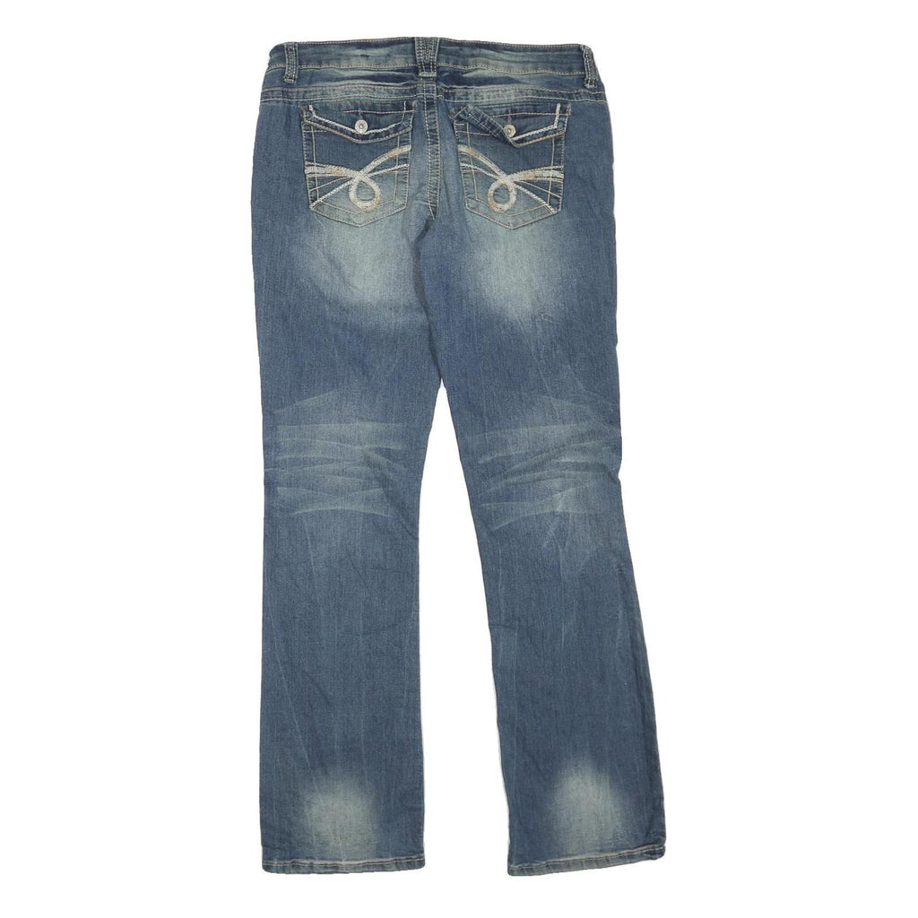 RUE 21 Womens Blue Regular Fit Straight Denim Medium Wash W32 L32 Casual