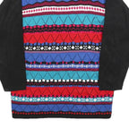 NAN DOVEY Womens Black And Red Patterned Jumper Round Neck Chunky Knit M Acrylic