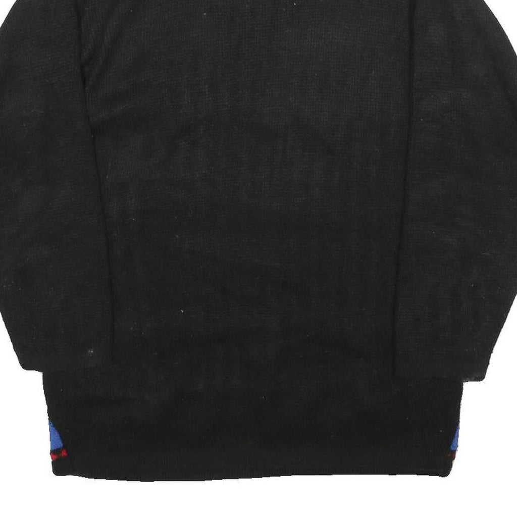 NAN DOVEY Womens Black And Red Patterned Jumper Round Neck Chunky Knit M Acrylic