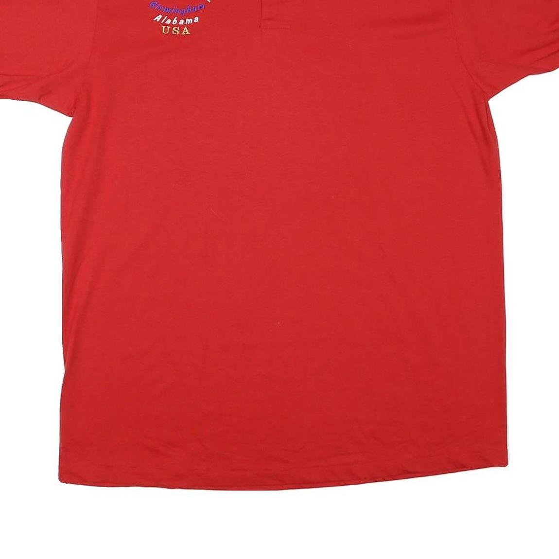 JERZEES Mens Red 1996 Embroidered Cotton Blend Polo Shirt XL Casual Classic Fit