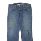 CARHARTT Mens Jeans Blue Regular Straight Denim W36 L32 Workwear Zip Closure