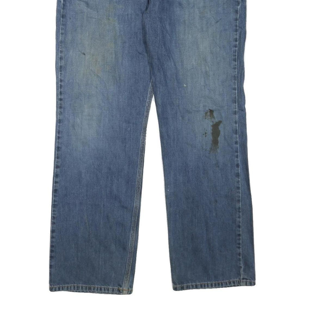 CARHARTT Mens Jeans Blue Regular Straight Denim W36 L32 Workwear Zip Closure