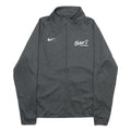 NIKE Womens Grey Zip Jacket L Polyester Plain Printed Sports Volleyball