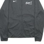 NIKE Womens Grey Zip Jacket L Polyester Plain Printed Sports Volleyball