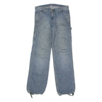 CARHARTT Cuffed Carpenter Mens Jeans Blue Regular Tapered W31 L30