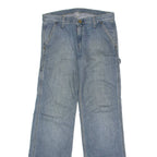 CARHARTT Cuffed Carpenter Mens Jeans Blue Regular Tapered W31 L30