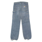 CARHARTT Cuffed Carpenter Mens Jeans Blue Regular Tapered W31 L30