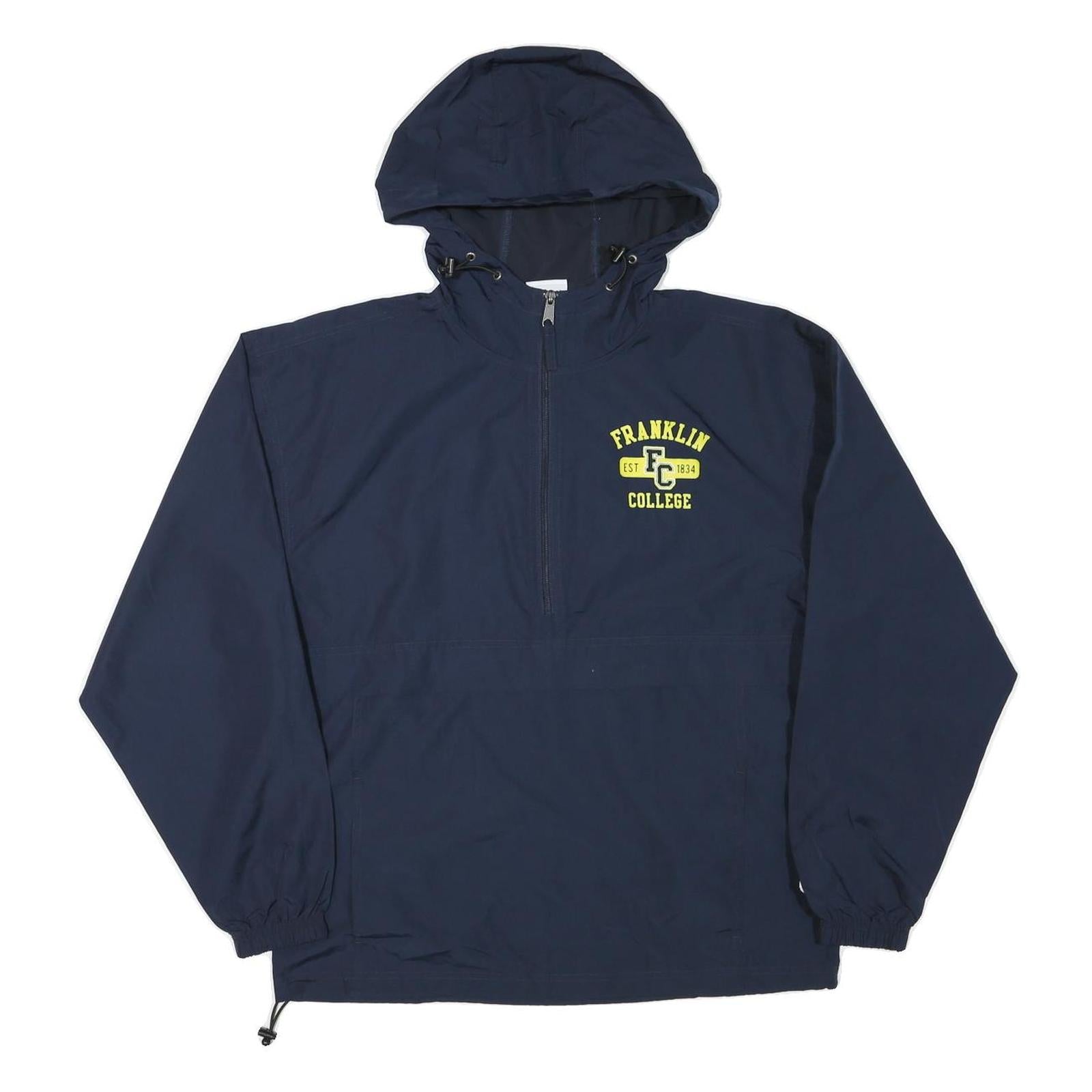 CHAMPION Mens Navy Blue Franklin College Pullover Jacket M Polyester Blend