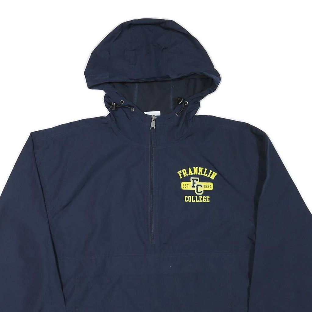 CHAMPION Mens Navy Blue Franklin College Pullover Jacket M Polyester Blend