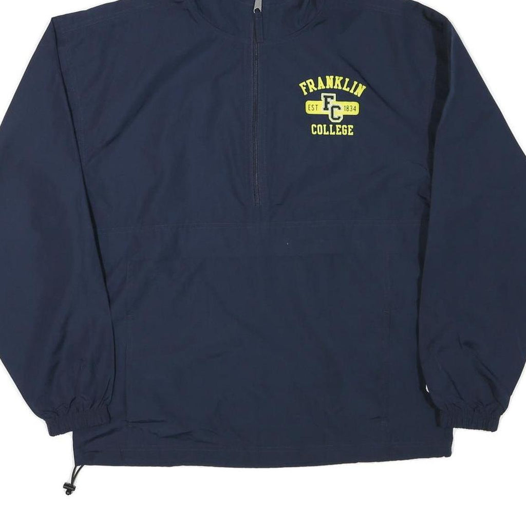 CHAMPION Mens Navy Blue Franklin College Pullover Jacket M Polyester Blend