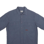 TEDDY'S Mens Blue Polyester Blend Short Sleeve Shirt S Casual Button Pocket