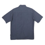 TEDDY'S Mens Blue Polyester Blend Short Sleeve Shirt S Casual Button Pocket