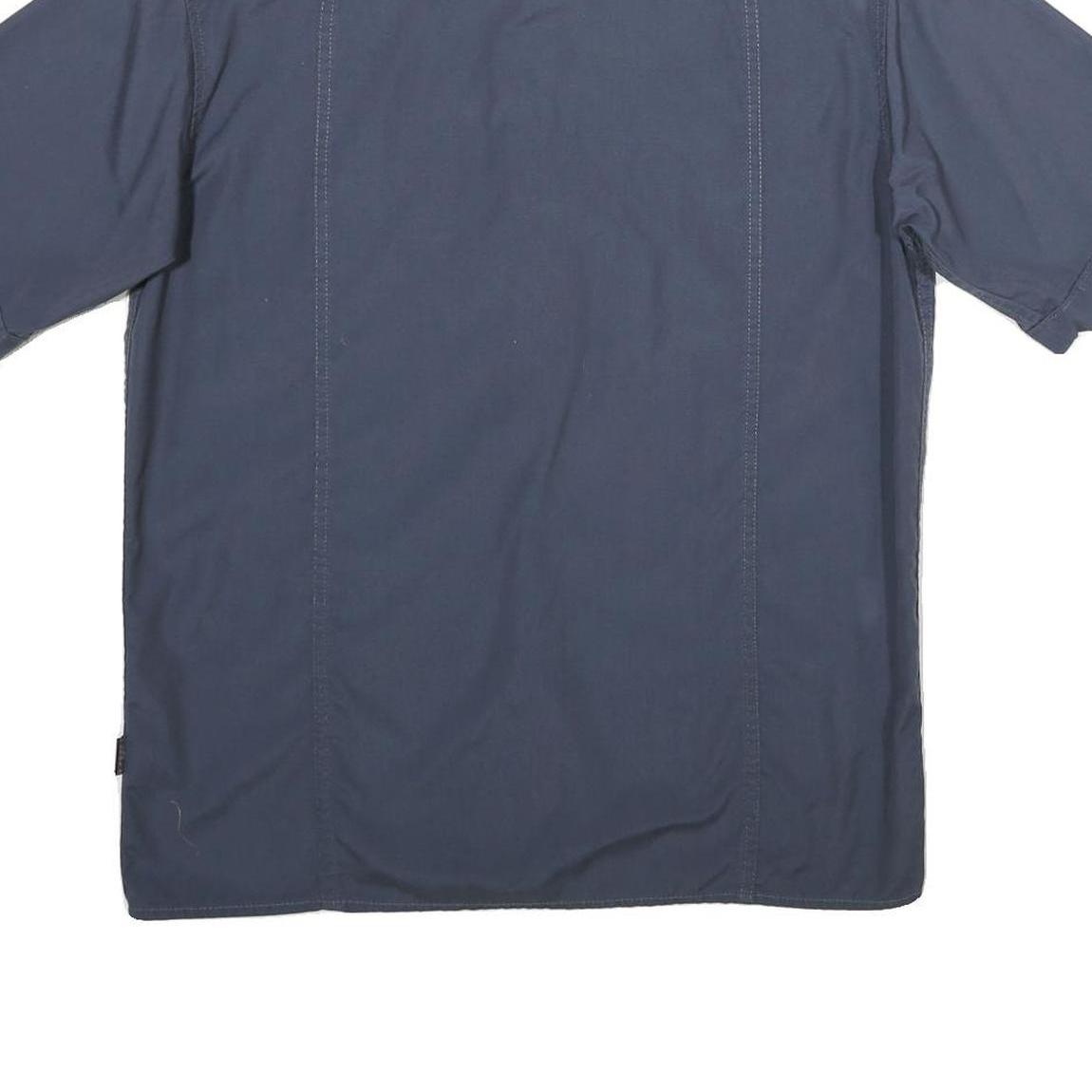 TEDDY'S Mens Blue Polyester Blend Short Sleeve Shirt S Casual Button Pocket